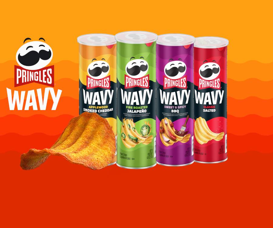 Pringles wavy multiple flavour cans